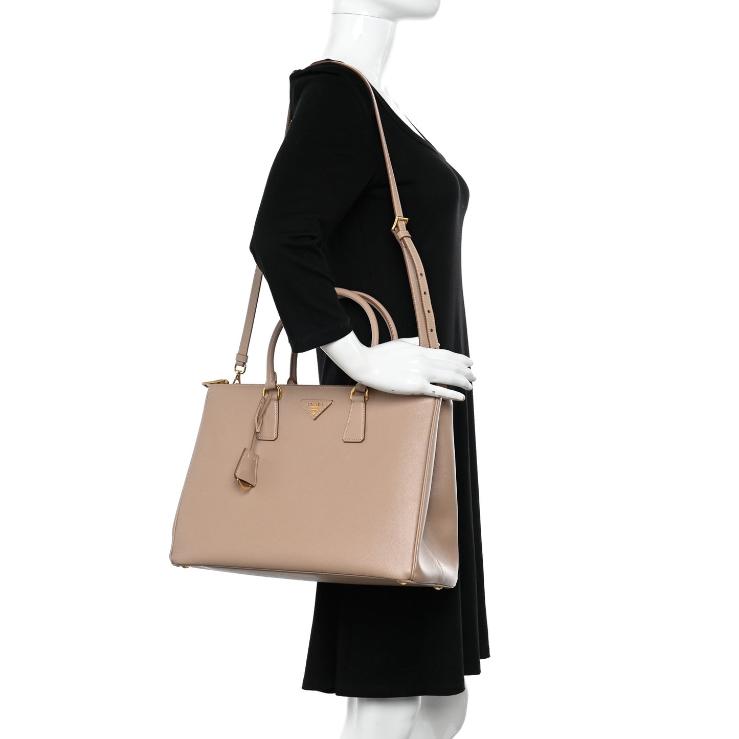 Saffiano Large Galleria Double Zip Tote Cammeo