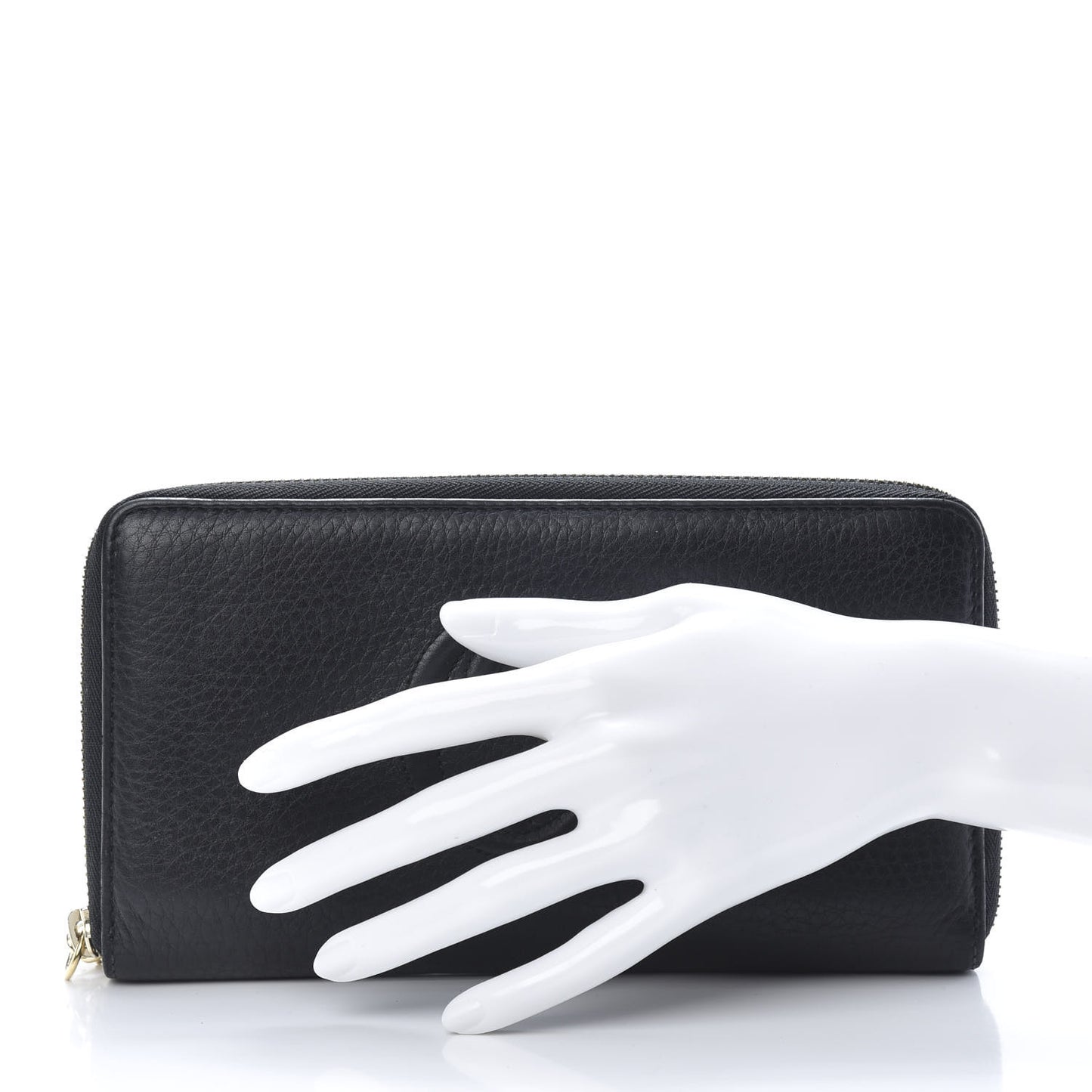 Pebbled Calfskin Soho Zip Around Wallet Black