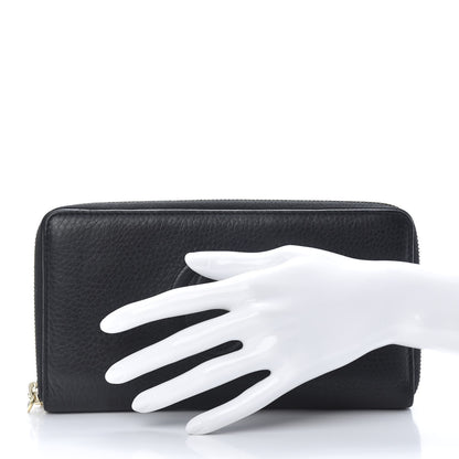 Gucci Pebbled Calfskin Soho Zip Around Wallet Black 2 of 8