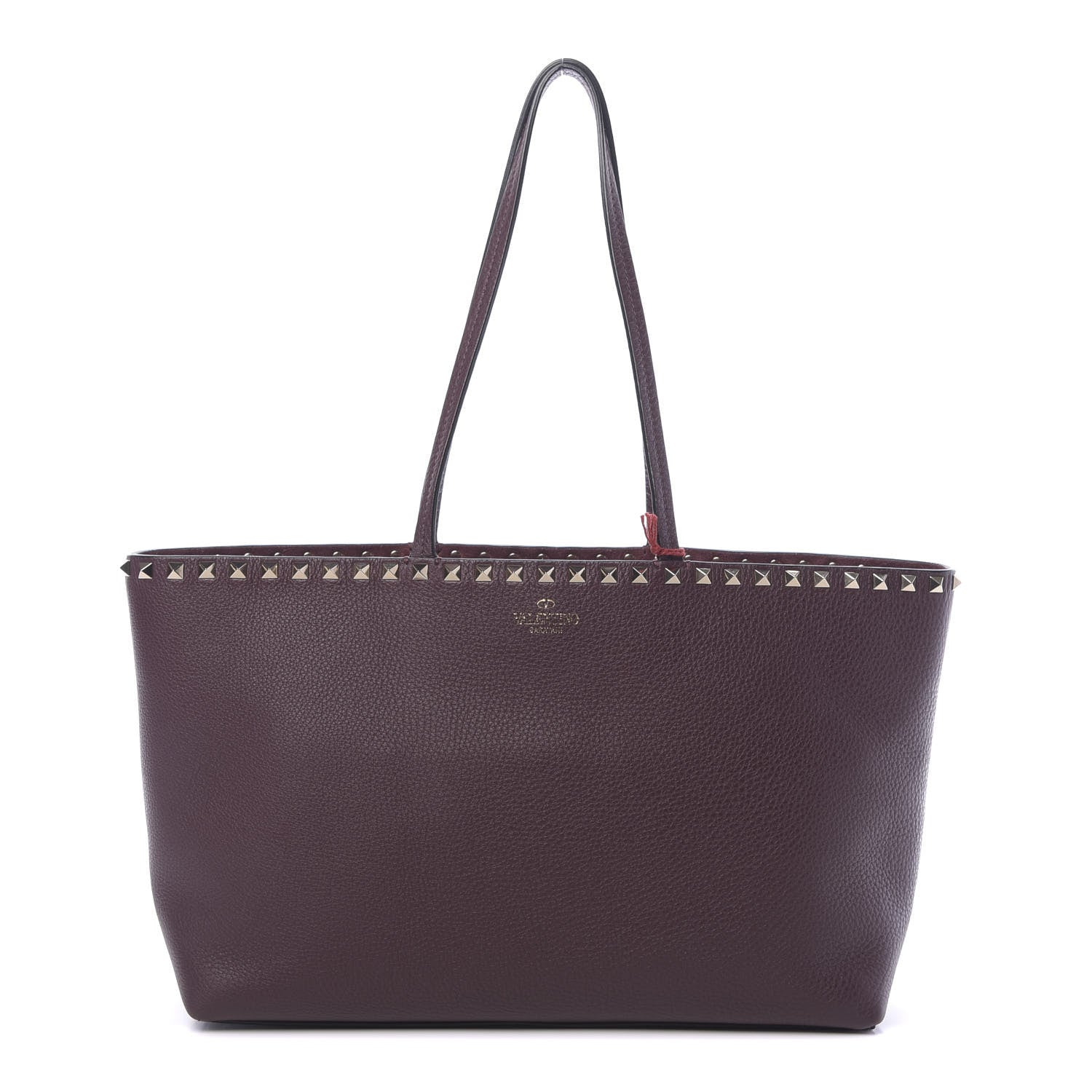 Valentino Garavani Grained Calfskin Small Rockstud Shoulder Tote Rubin 1 of 9