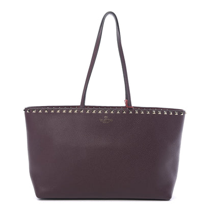 Valentino Garavani Grained Calfskin Small Rockstud Shoulder Tote Rubin 1 of 9