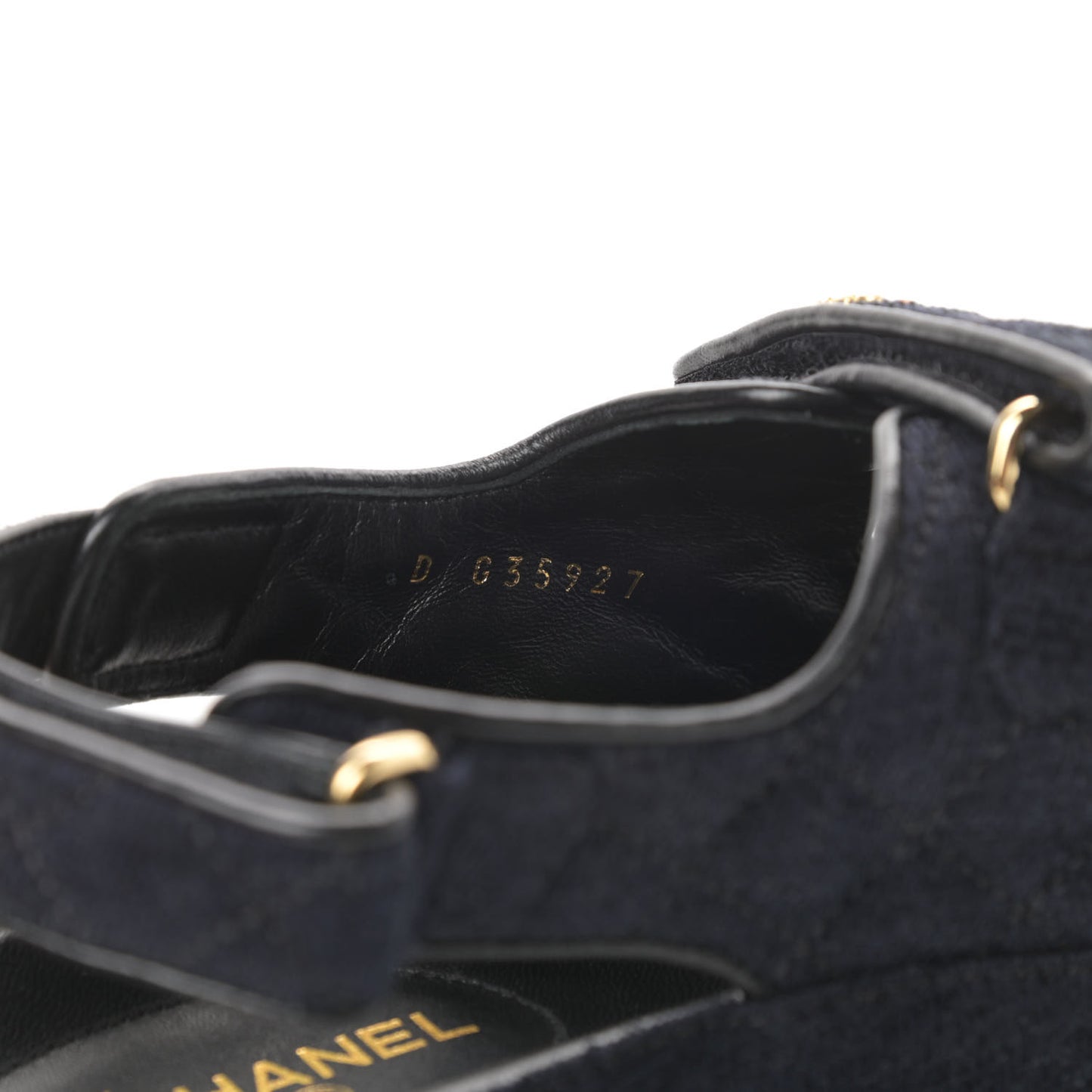 Velvet Velcro Dad Sandals 41 Navy Blue