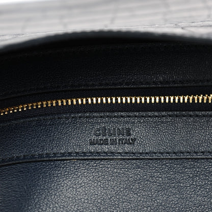 Celine Crocodile Embossed Nubuck Small Belt Cabas Phantom Navy Blue 6 of 7