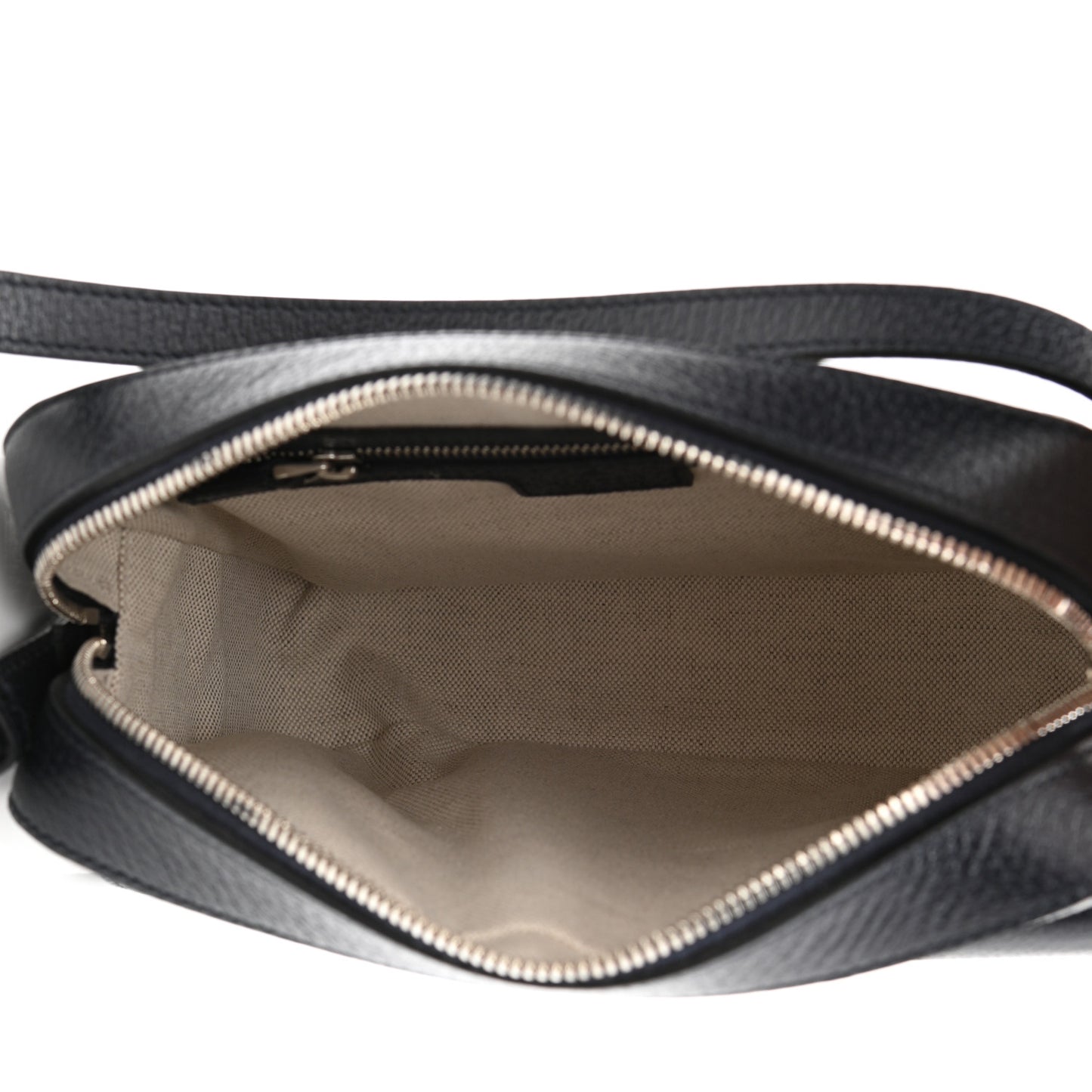 GG Supreme Monogram Textured Dollar Calfskin Small Horsebit 1955 Shoulder Bag Beige Blue