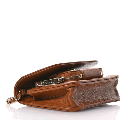Chanel Caviar Quilted Business Affinity Clutch With Chain Flap Camel 4 of 12