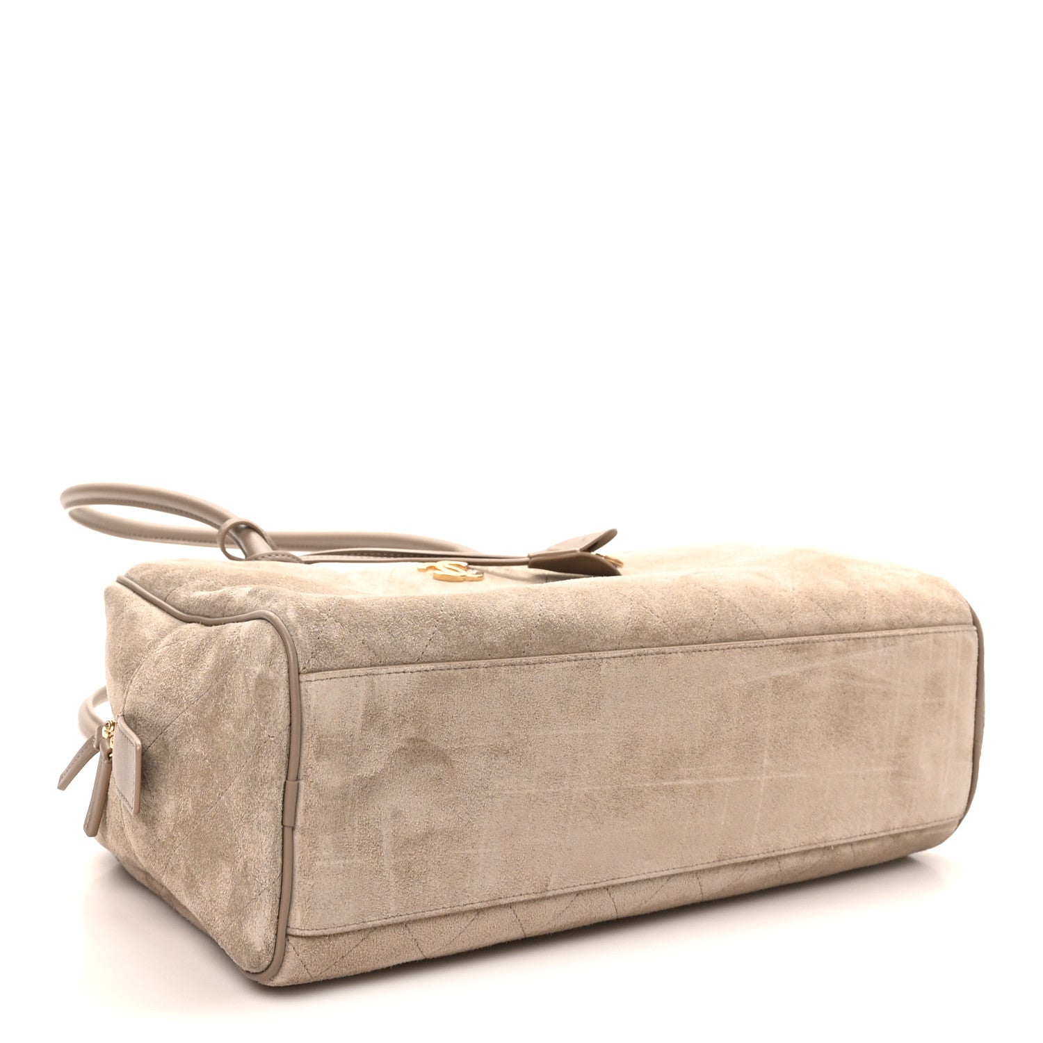 Chanel Suede Calfskin Large Perfect Bowling Bag Grey 4 of 10