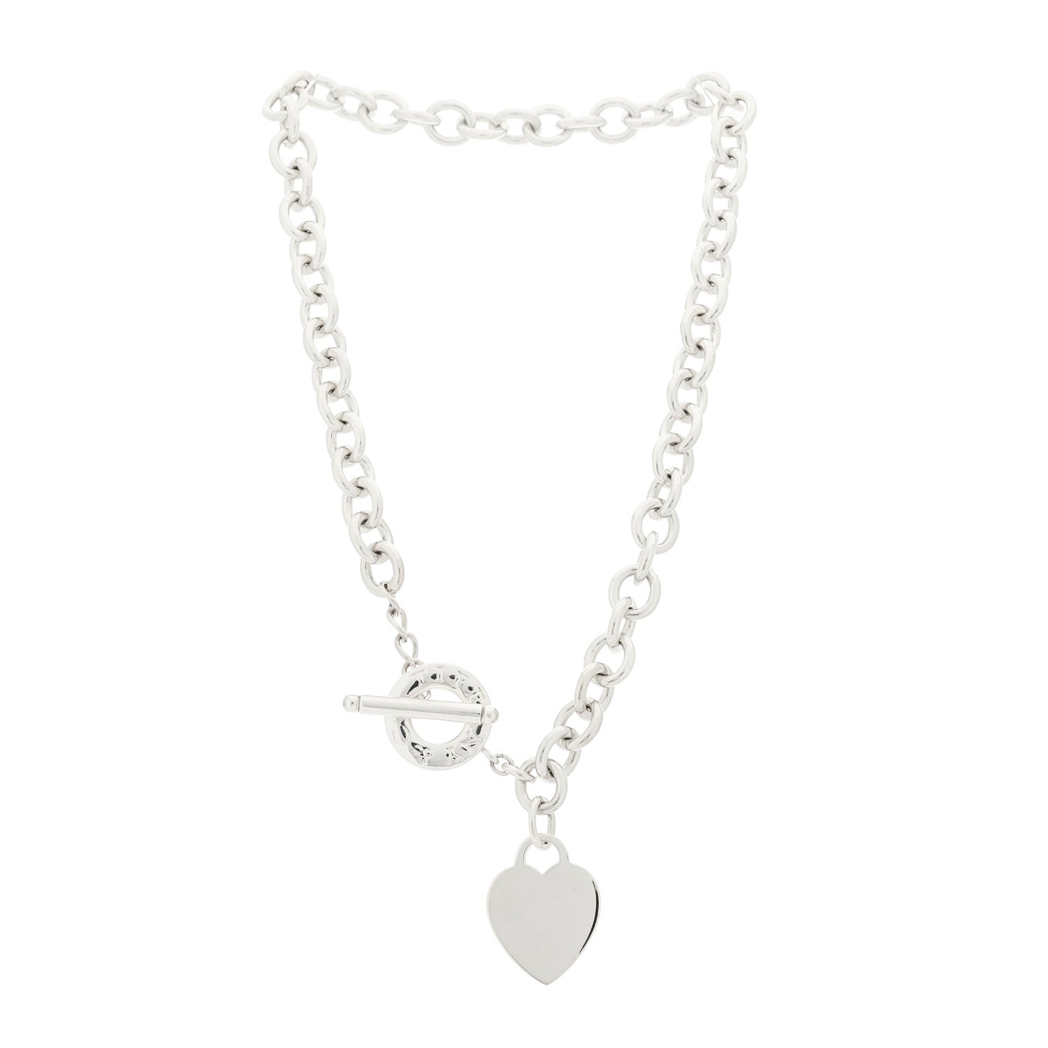 Tiffany Sterling Silver Heart Tag Toggle Necklace 3 of 4