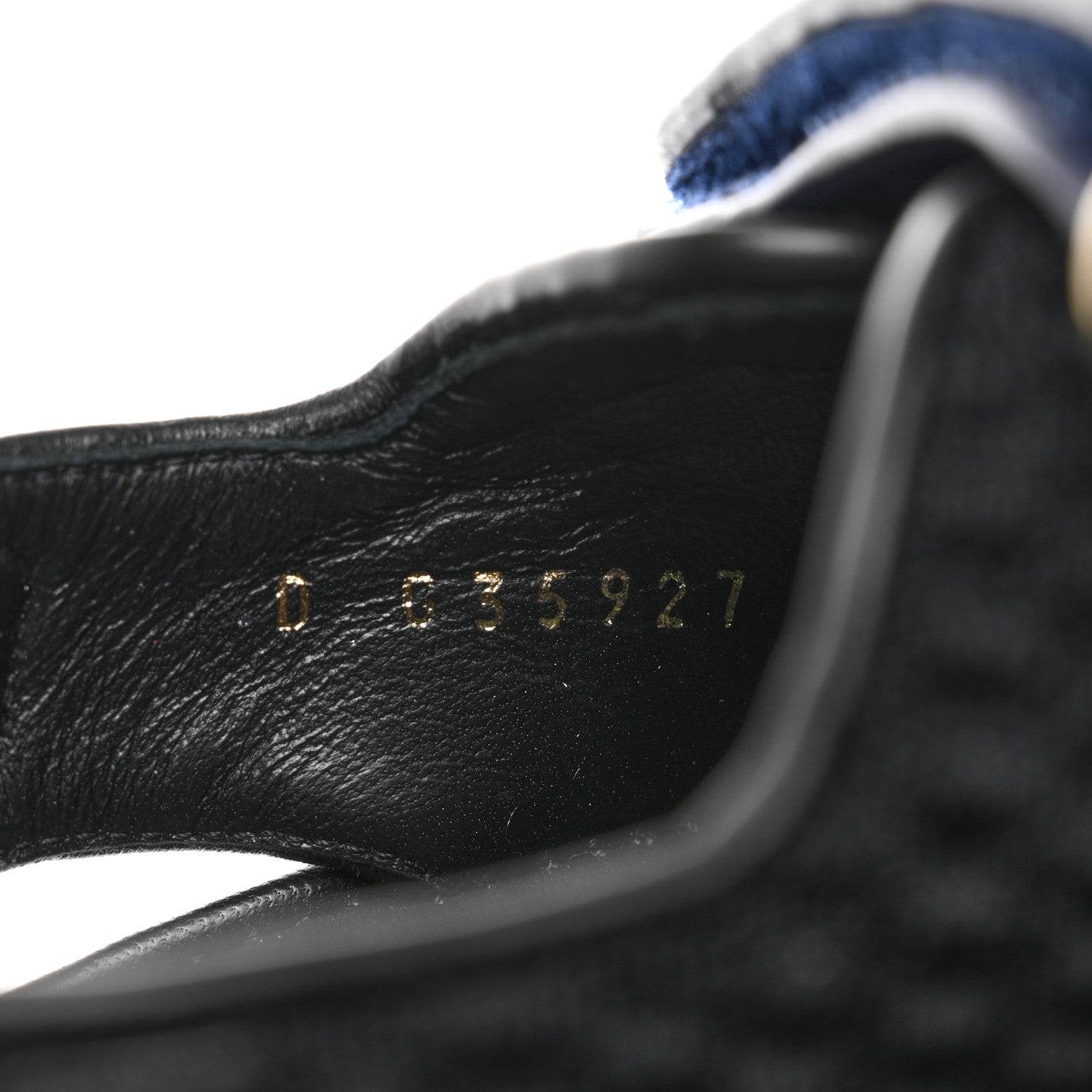 Chanel Knit Fabric Velcro Dad Sandals 38 Black Dark Blue Light Blue 6 of 9