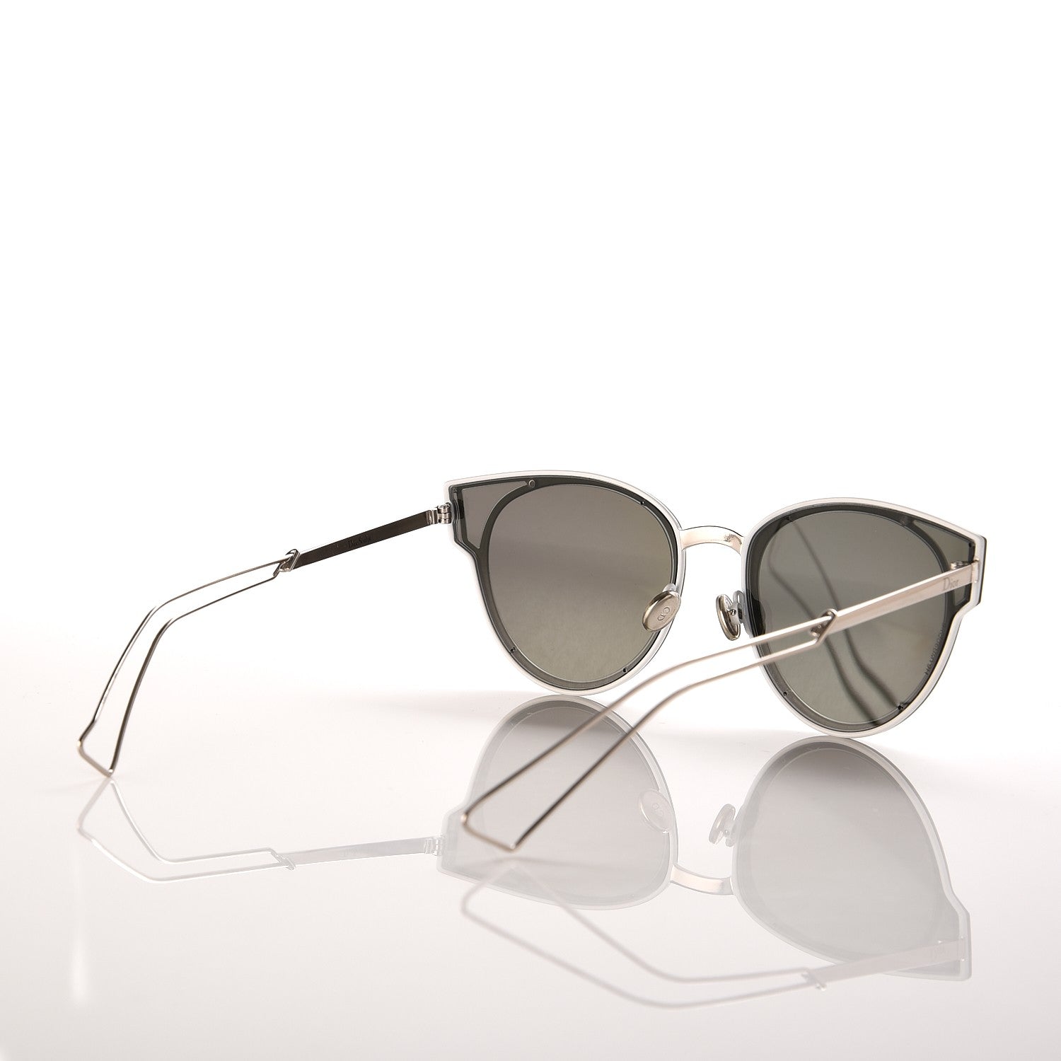 Christian Dior Sculpt Mirrored Cat Eye Sunglasses Shiny Palladium 4 of 7