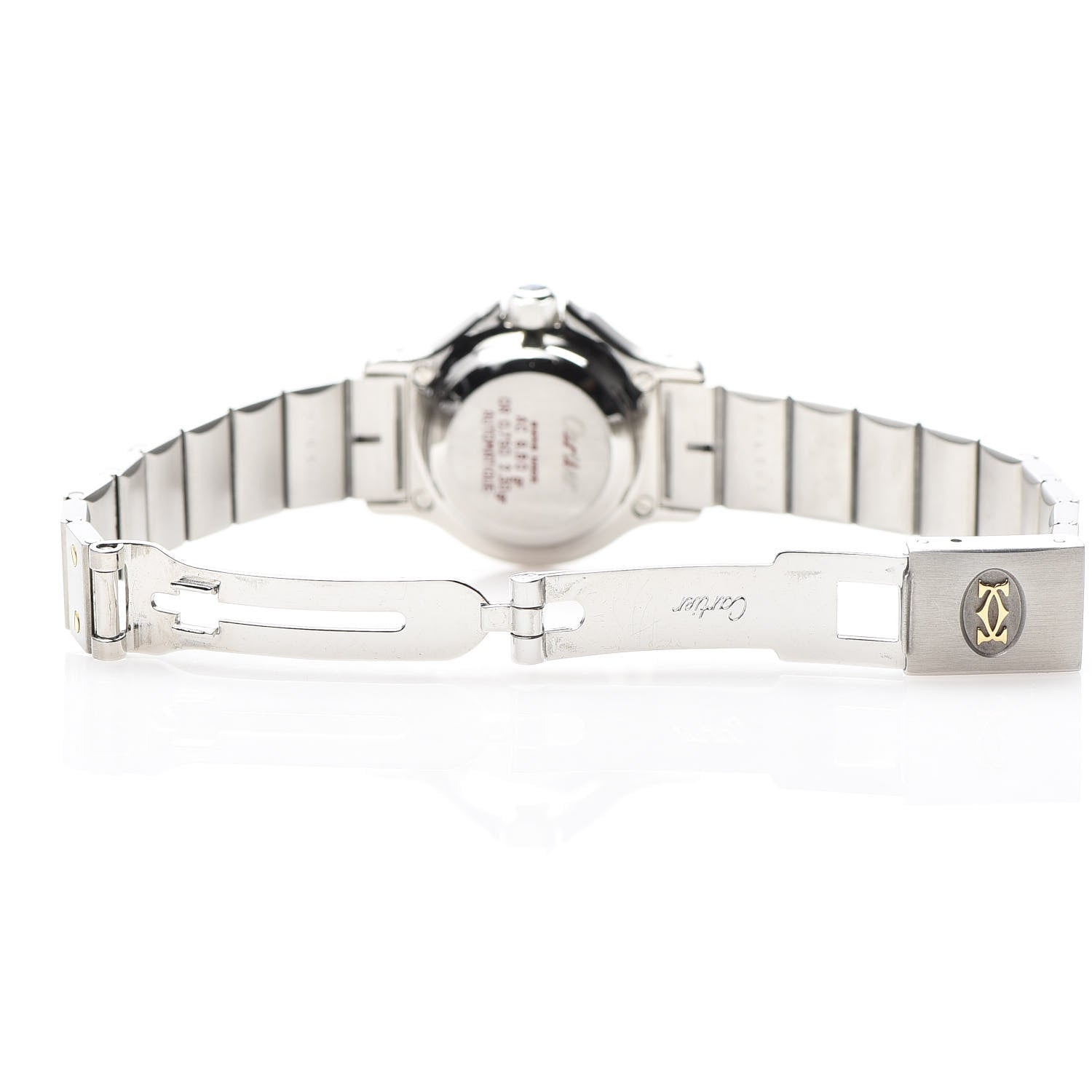 Cartier Stainless Steel 18K Yellow Gold 25mm Santos Octagon Automatic Watch Gray 6 of 8