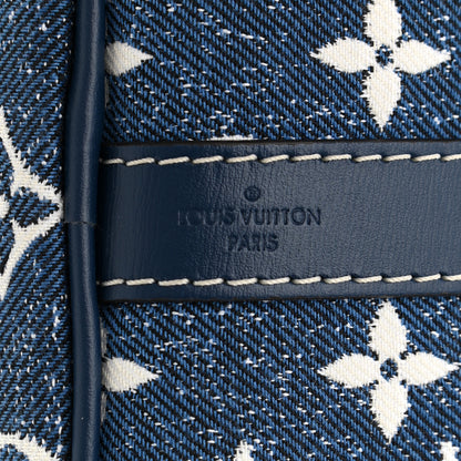 Louis Vuitton Monogram Jacquard Denim Speedy Bandouliere 25 Bleu 7 of 11
