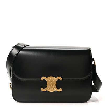 Celine Shiny Calfskin Medium Triomphe Black 1 of 10