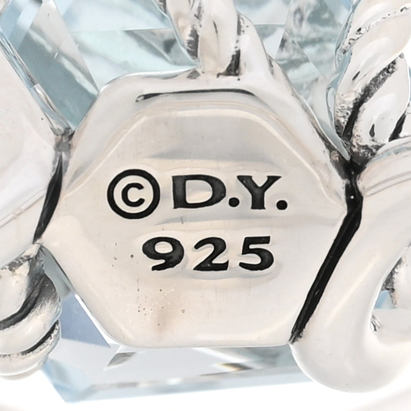 Sterling Silver Diamond Blue Topaz 10mm Cable Wrap Ring 49 5