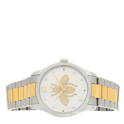 Gucci Stainless Steel 38mm G-Timeless Two Tone Bee Quartz Watch 2 of 4