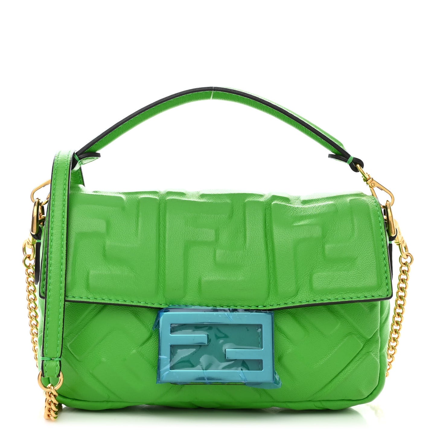 Nappa FF 1974 Embossed Mini Baguette Tomatillo