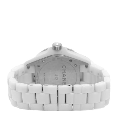 Chanel Stainless Steel Ceramic Diamond 38mm J12 Automatic Watch White 3 of 4