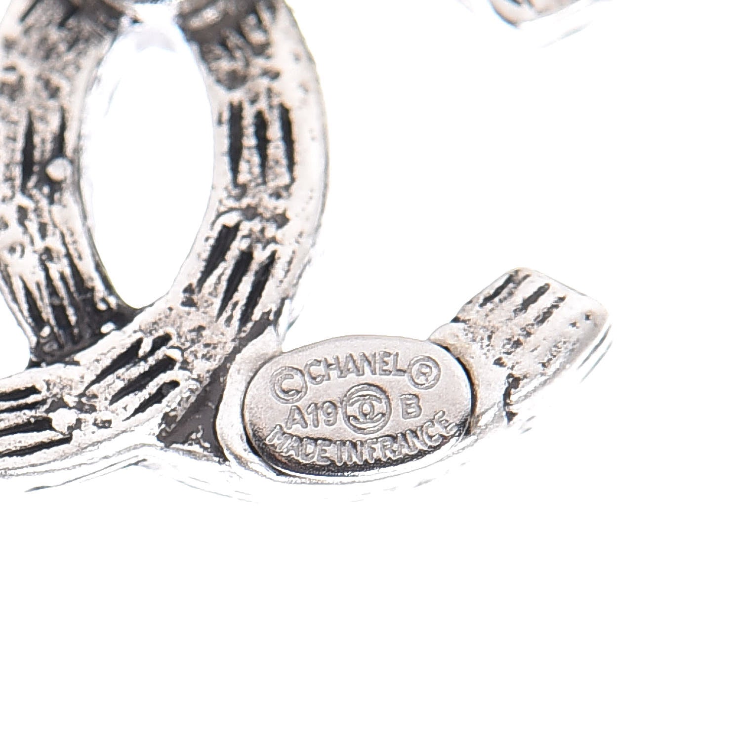Chanel Crystal CC Earrings Silver 4 of 5