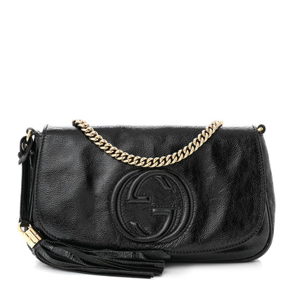 Gucci Patent Medium Soho Flap Crossbody Black 1 of 13