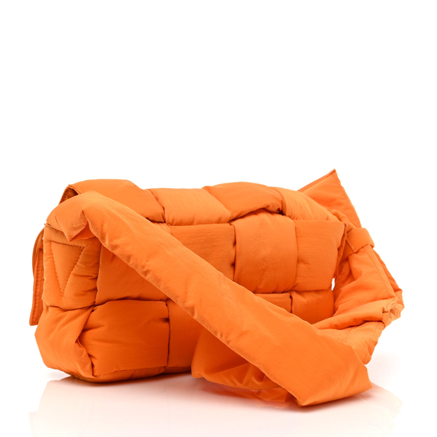 Nylon Intrecciato Padded Tech Cassette Bag Orange