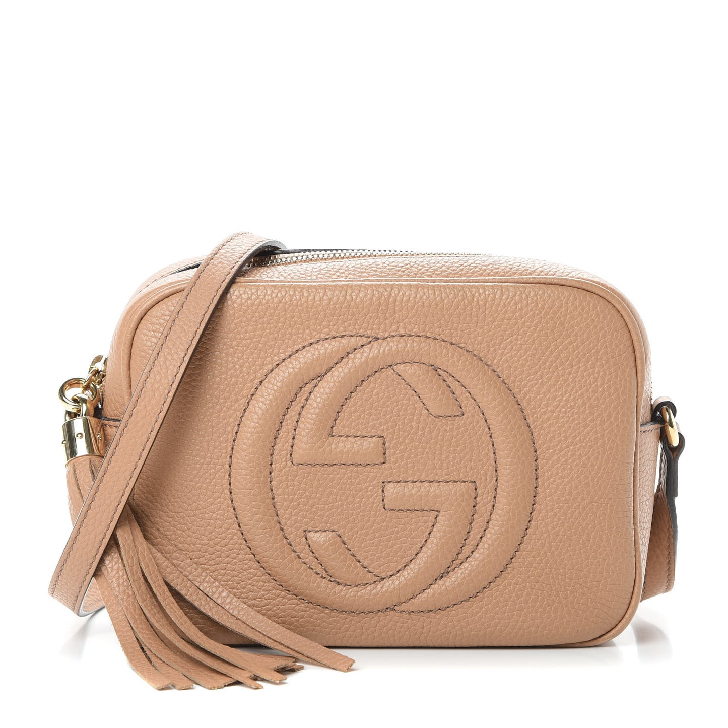 Pebbled Calfskin Small Soho Disco Bag Camelia