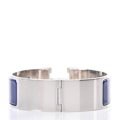Hermes Enamel Wide Clic Clac H Bracelet GM Bleu Imperial 2 of 4