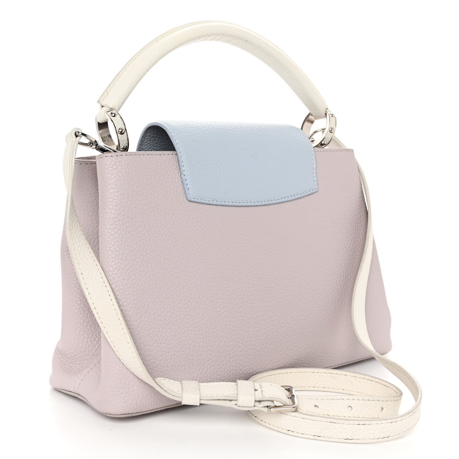 Louis Vuitton Taurillon Capucines PM Brume Olympe Blue White 3 of 9
