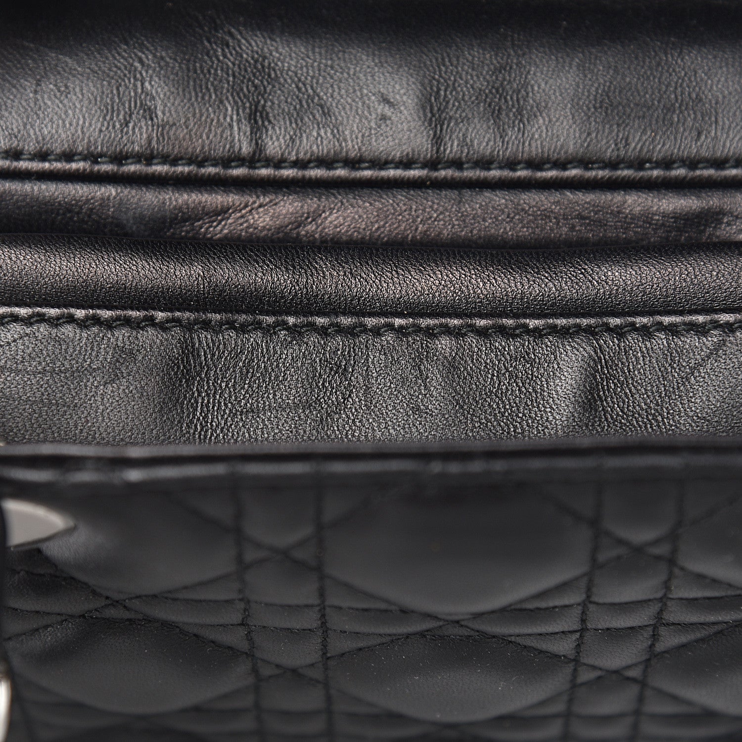 Christian Dior Lambskin Cannage Medium Lady Dior Black 8 of 16
