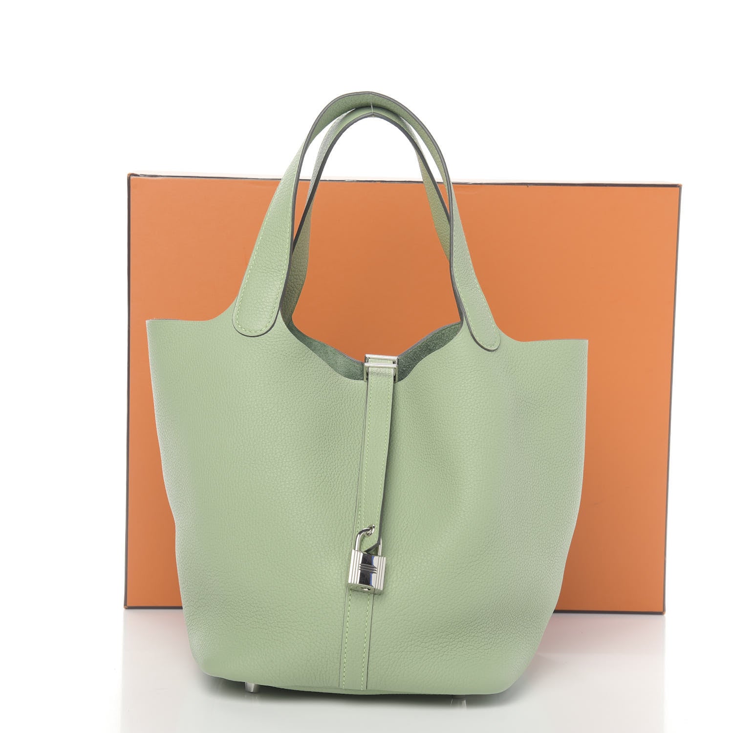 Hermes Taurillon Clemence Picotin Lock 22 MM Vert Criquet 13 of 13