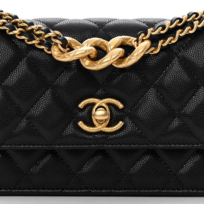 Chanel Caviar Quilted Chain Link Clutch With Chain Black 9 of 12