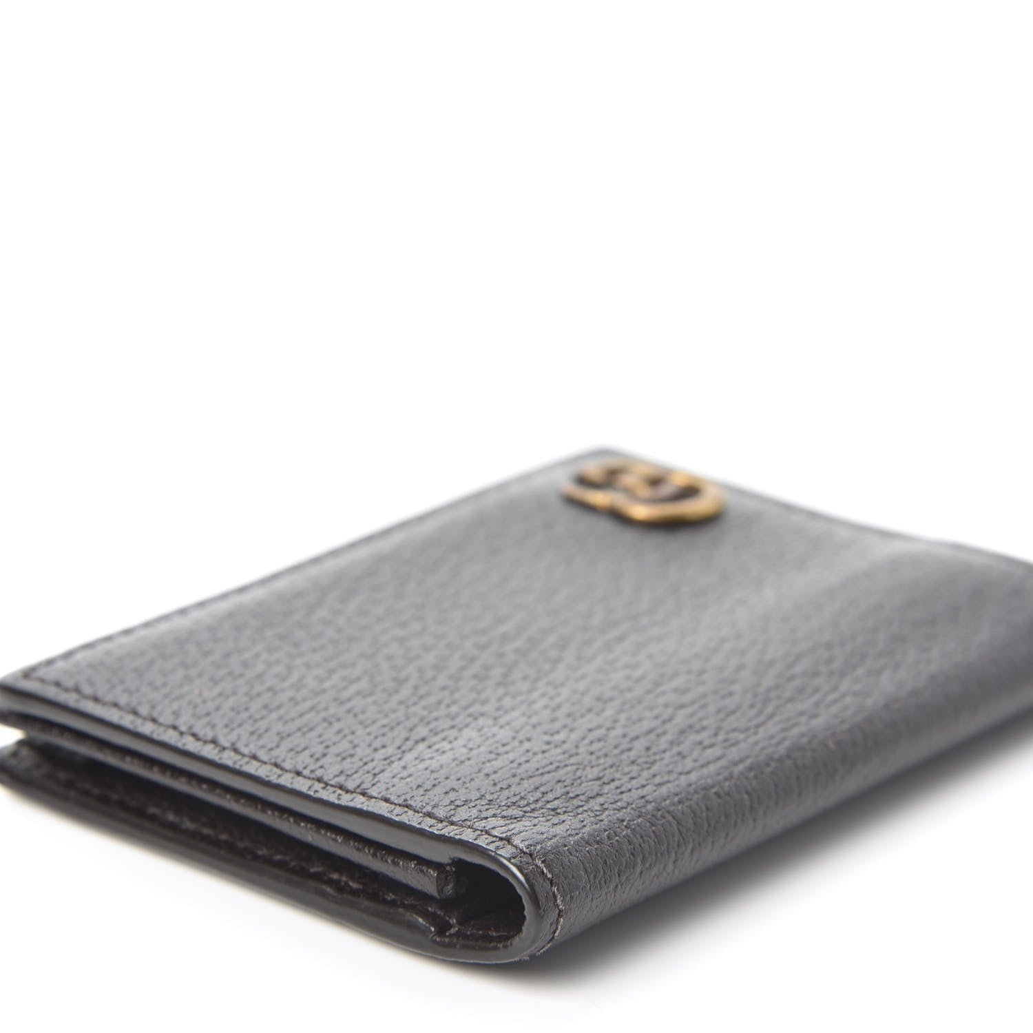 Gucci Calfskin Boar Effect GG Marmont Card Case Dark Cocoa 6 of 10