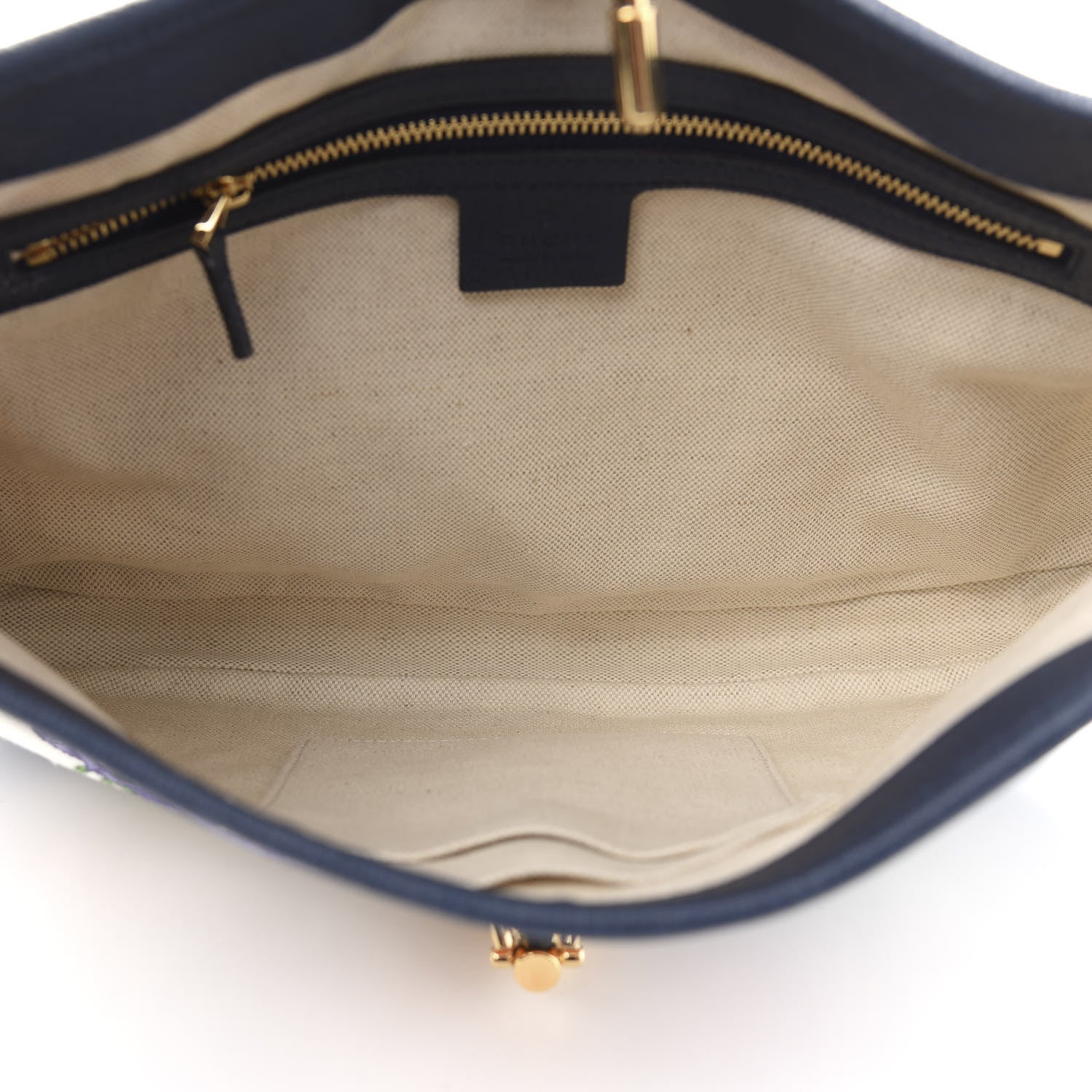 Gucci Canvas Flora Medium Jackie Hobo Blue Agata 5 of 11