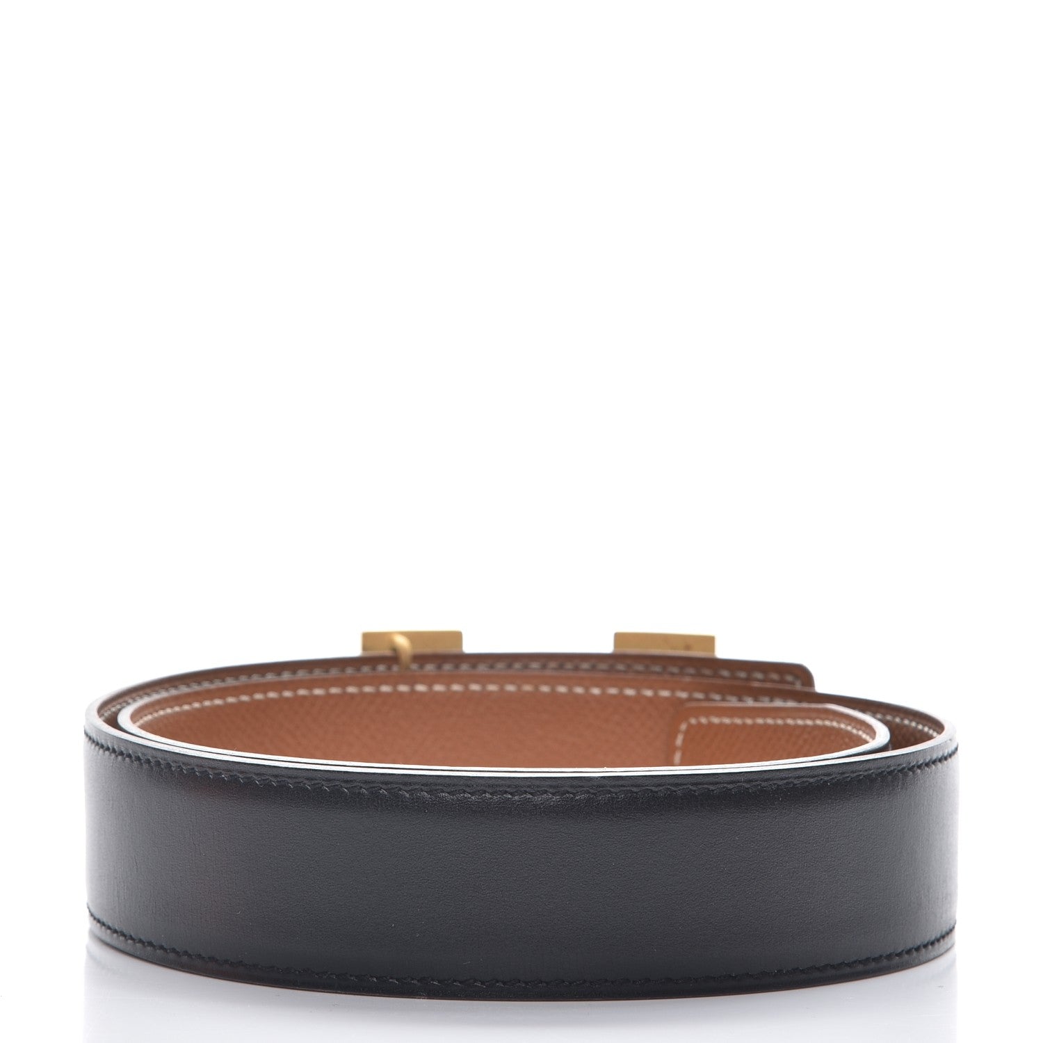Hermes Box Epsom 32mm H Belt 65 Black Gold 3 of 11