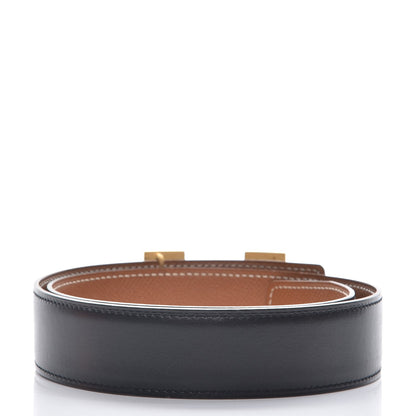 Hermes Box Epsom 32mm H Belt 65 Black Gold 3 of 11