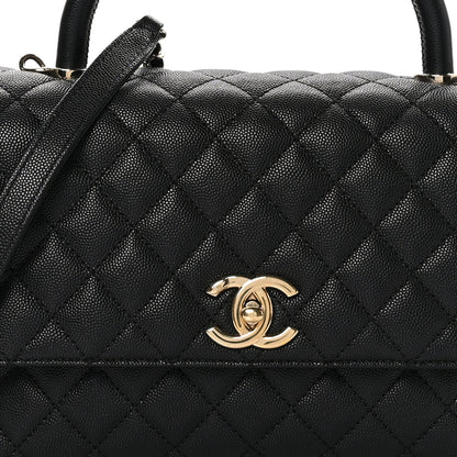 Chanel Caviar Quilted Small Coco Handle Flap Black 8 of 10