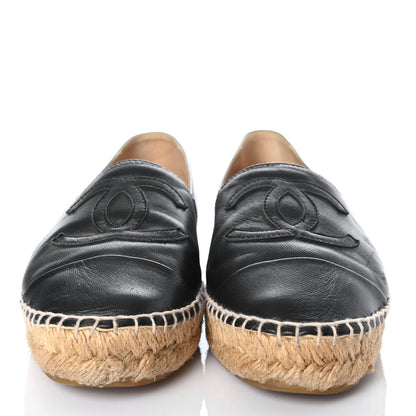 Chanel Lambskin CC Espadrilles 38 Black 2 of 4