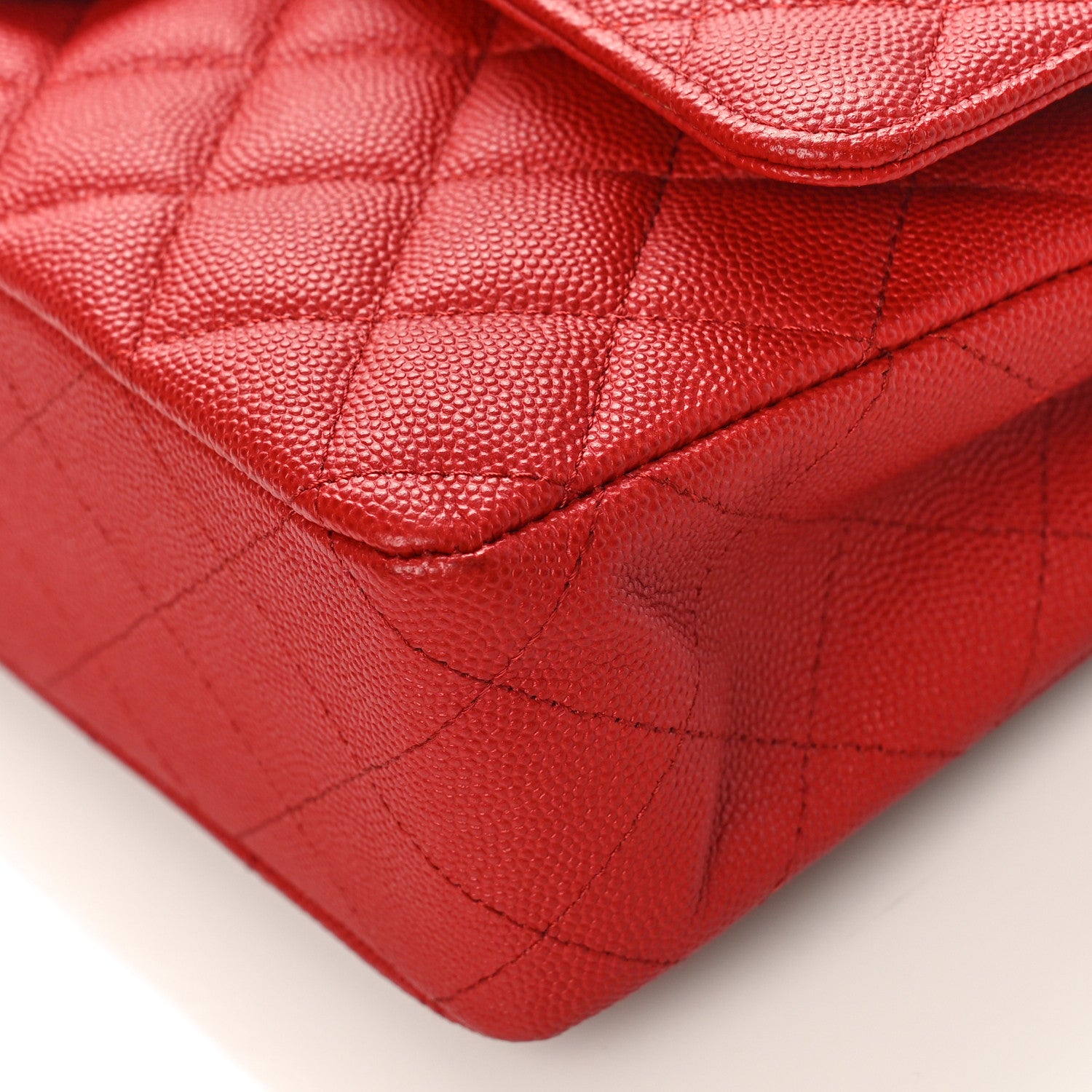 Chanel Caviar Quilted Medium Double Flap Red 9 of 10