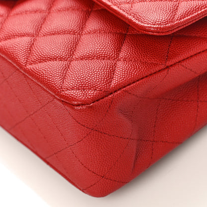 Chanel Caviar Quilted Medium Double Flap Red 9 of 10