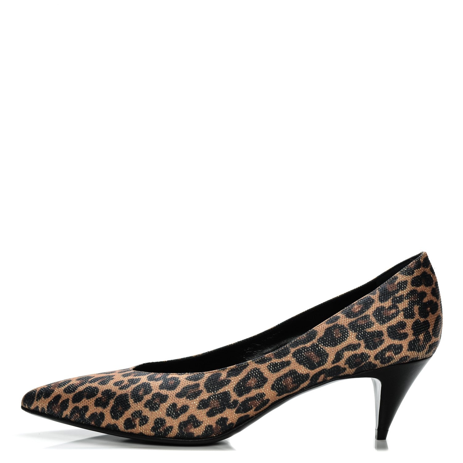 Saint Laurent Leopard Lame Double Cat Pumps 39 Gold 1 of 7