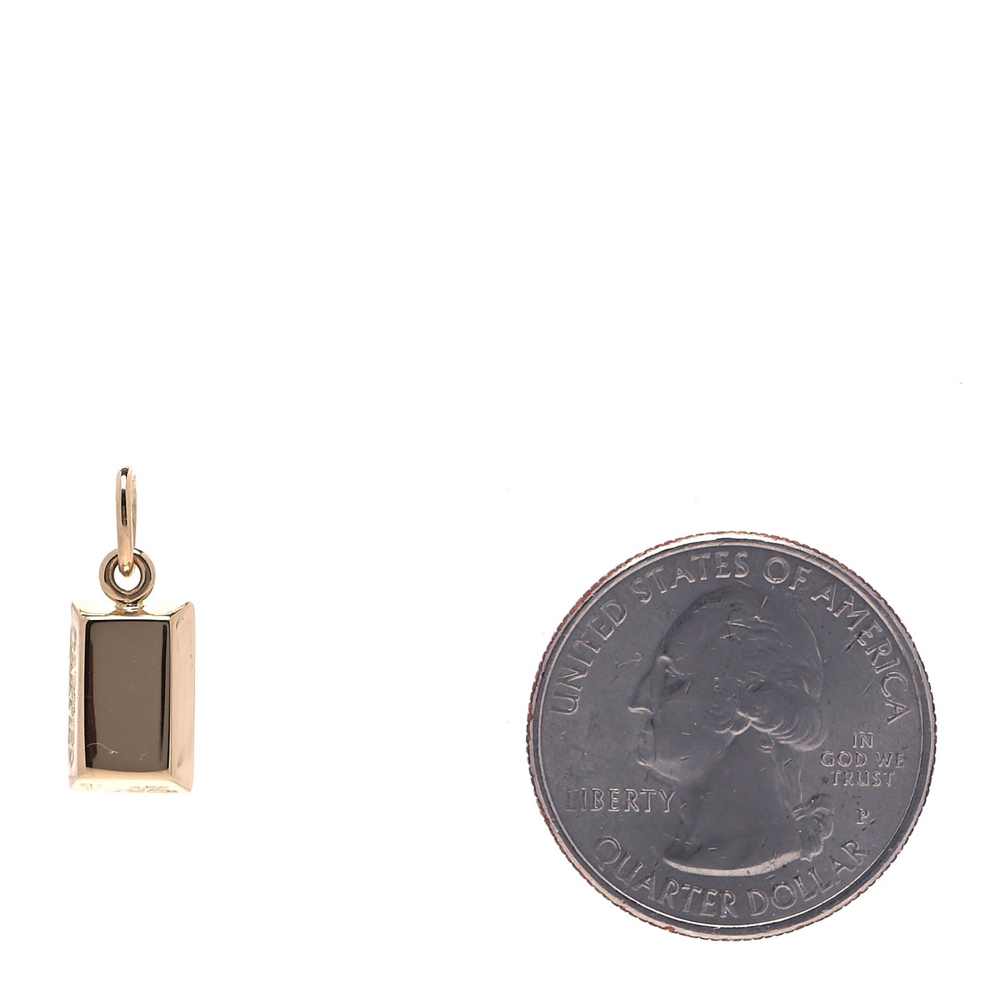 18K Yellow Gold Bar Charm