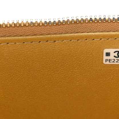Chanel Metallic Caviar Quilted Top Handle Slim Vanity Case With Chain Gold 6 of 10