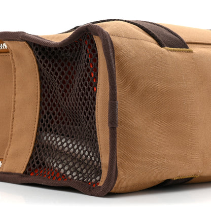 Hermes Polyamide Cotton Carrying Dog Bag Fauve Feu 10 of 13