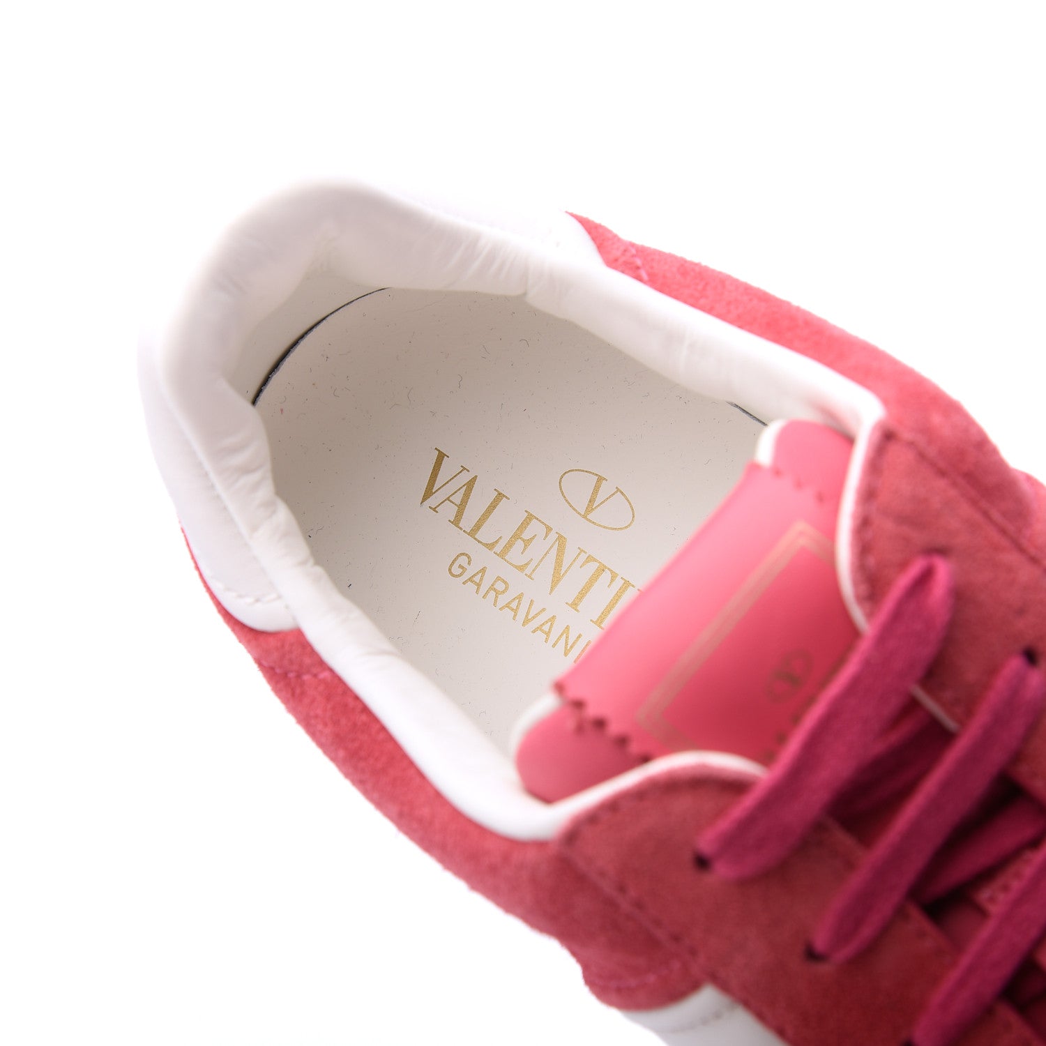 Valentino Garavani Suede Womens Flycrew Sneakers 40 Shadow Pink Optic White 13 of 15
