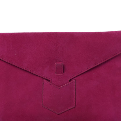 Saint Laurent Suede Y Envelope Clutch Fuchsia 10 of 10