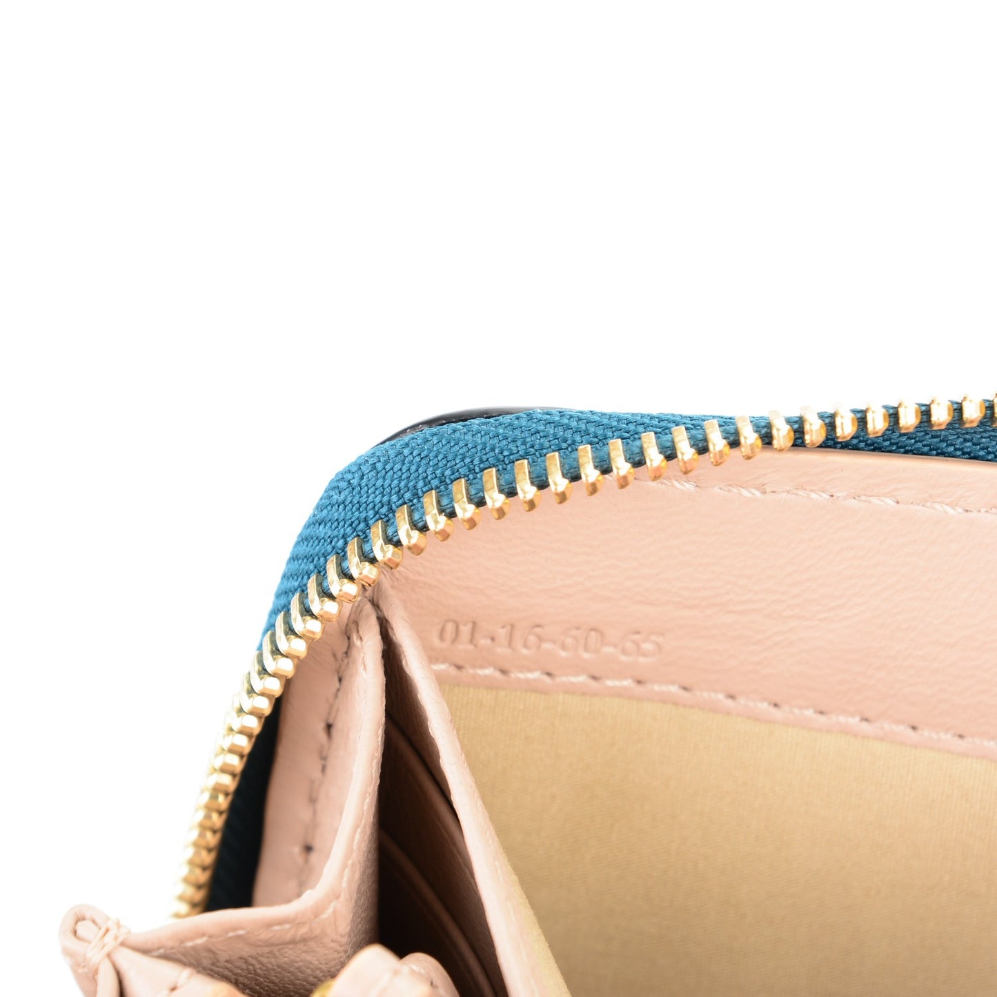 Grained Calfskin Marcie Long Zip Around Wallet Steel Blue