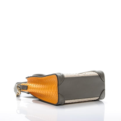 Celine Python Nano Tri-Color Luggage Saffron 4 of 7