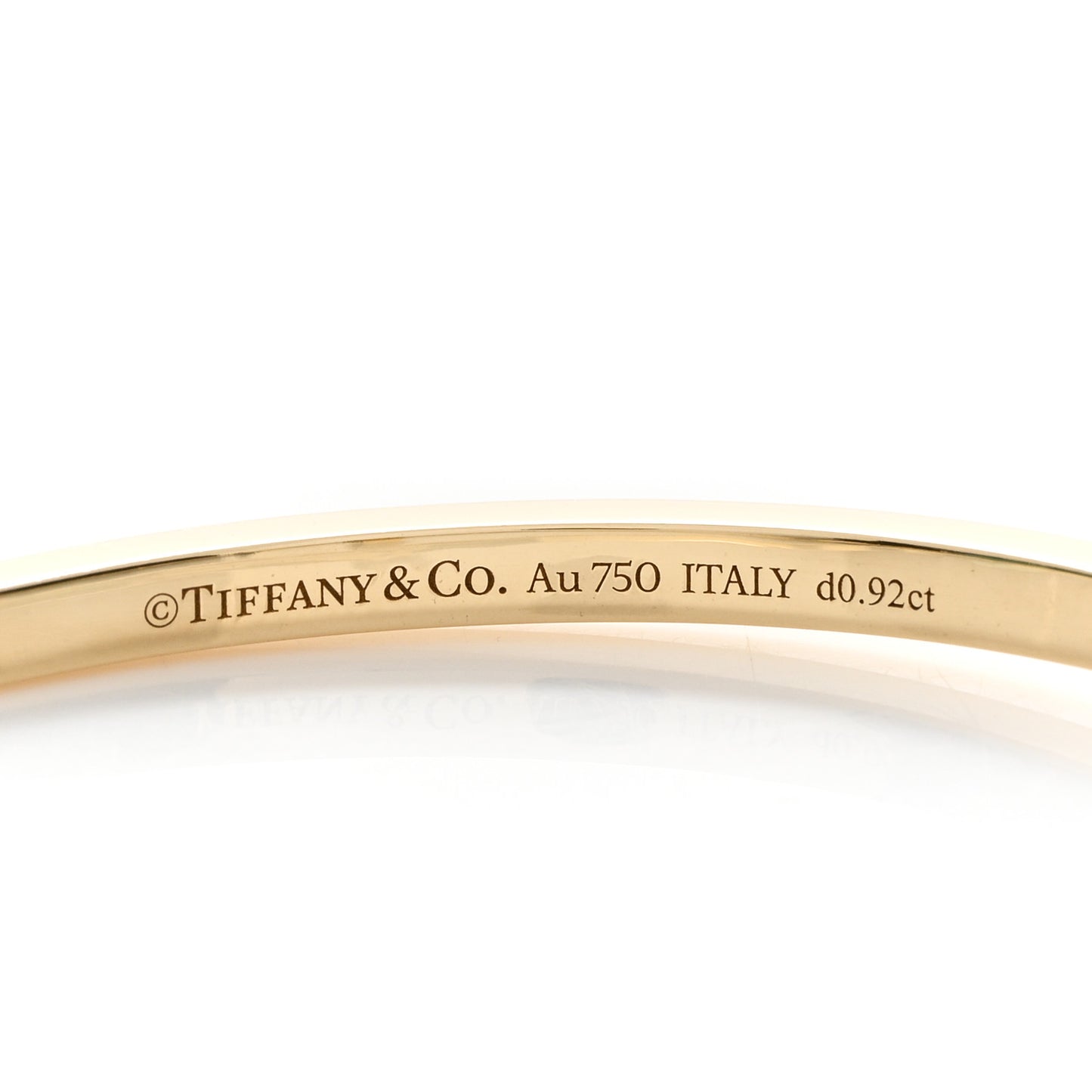 18K Yellow Gold Diamond Narrow T1 Hinged Bangle Bracelet