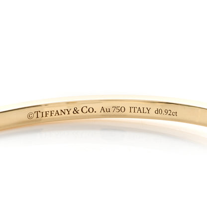 Tiffany 18K Yellow Gold Diamond Narrow T1 Hinged Bangle Bracelet 3 of 4