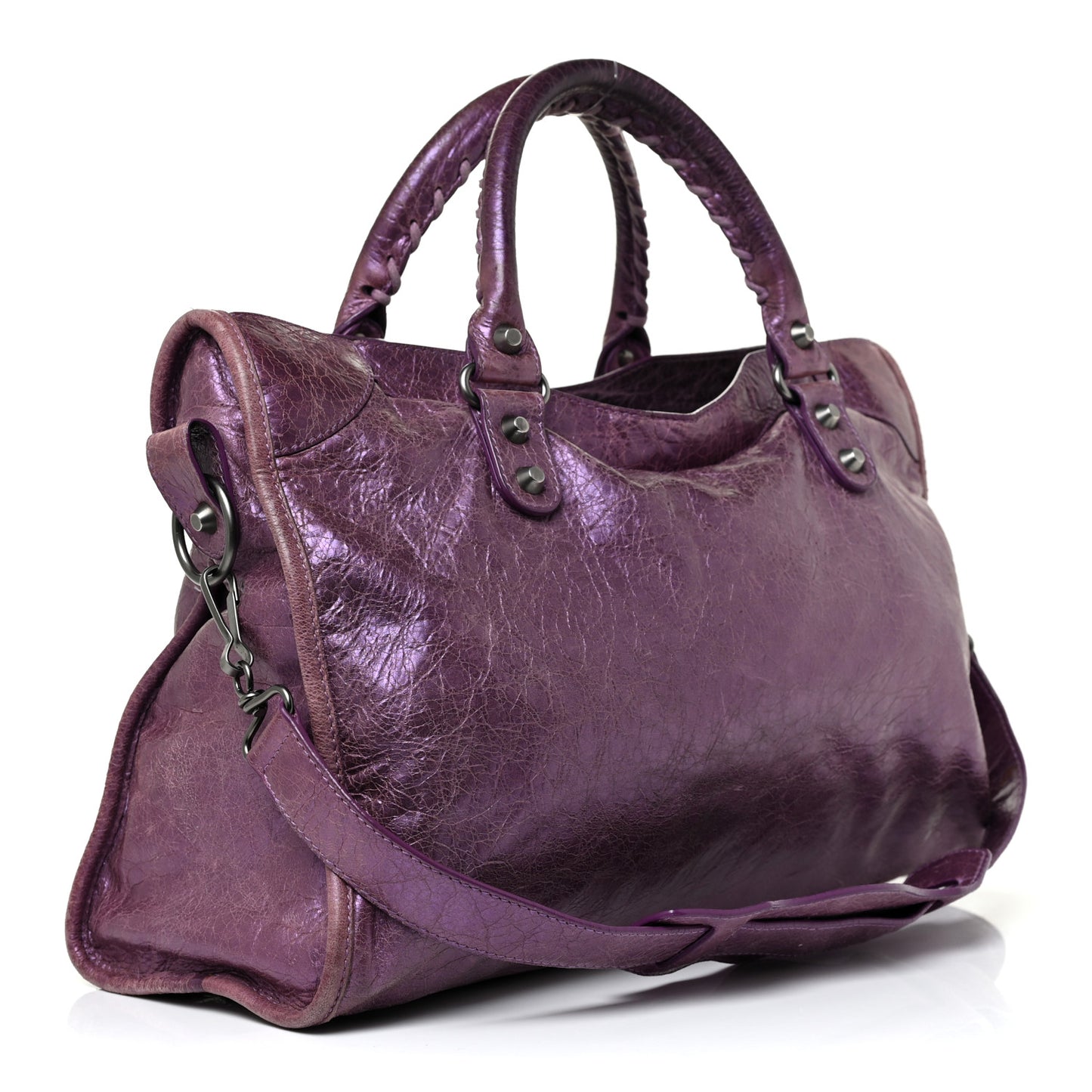 Agneau Classic Hardware City Metallic Purple