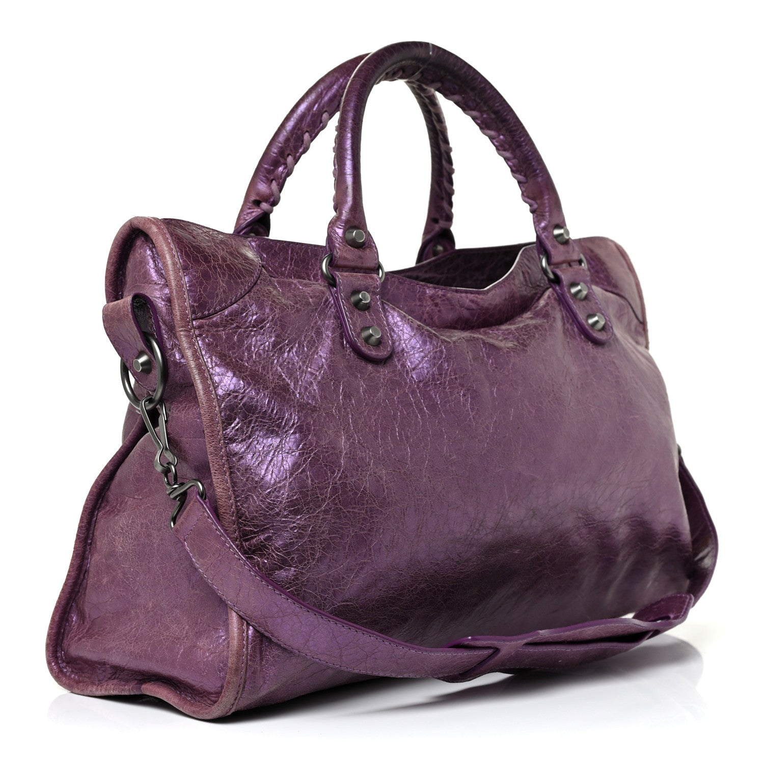 Balenciaga Agneau Classic Hardware City Metallic Purple 4 of 18