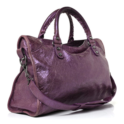 Balenciaga Agneau Classic Hardware City Metallic Purple 4 of 18